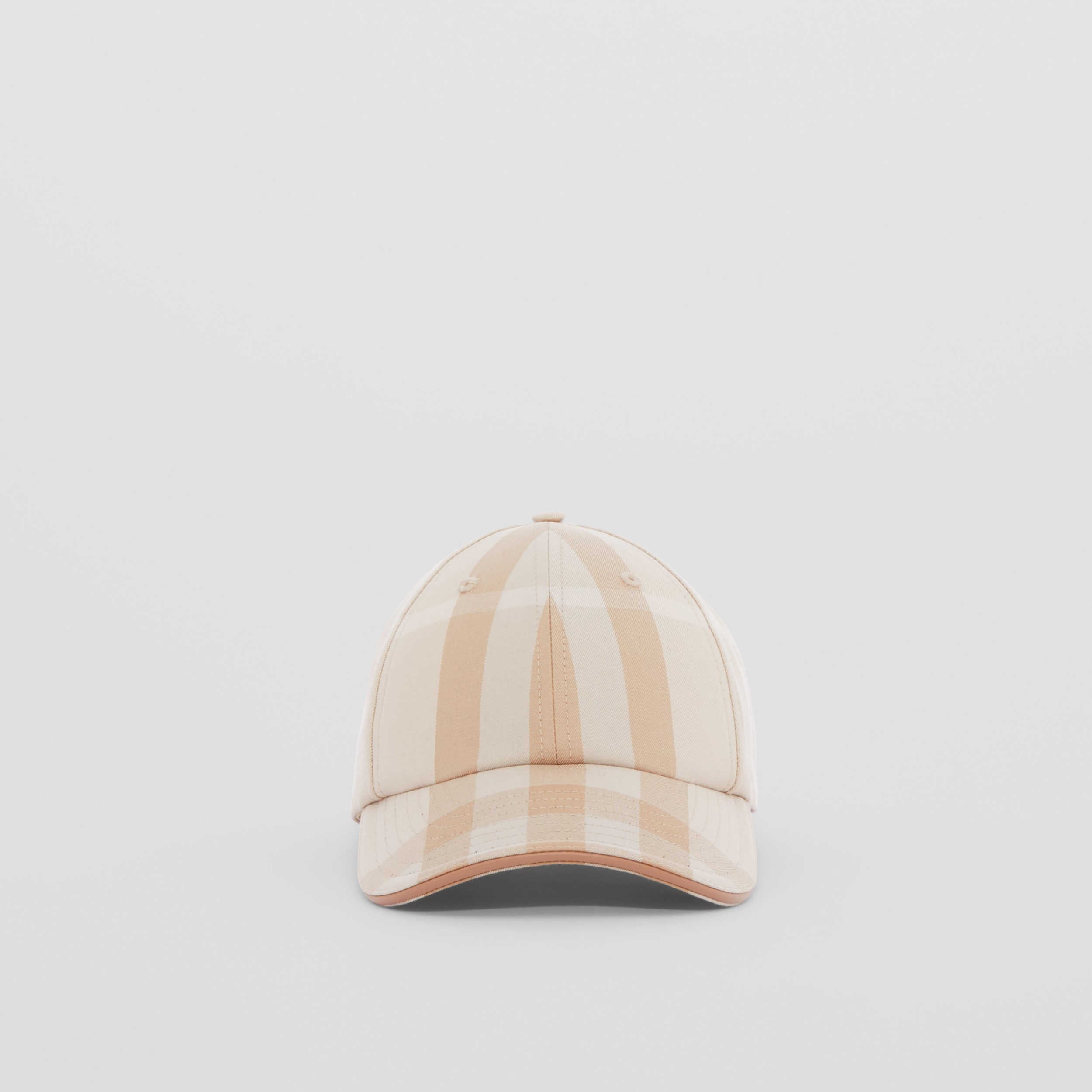 Logo Detail Exaggerated Check Cotton Baseball Cap in Soft Fawn | Burberry®  Official