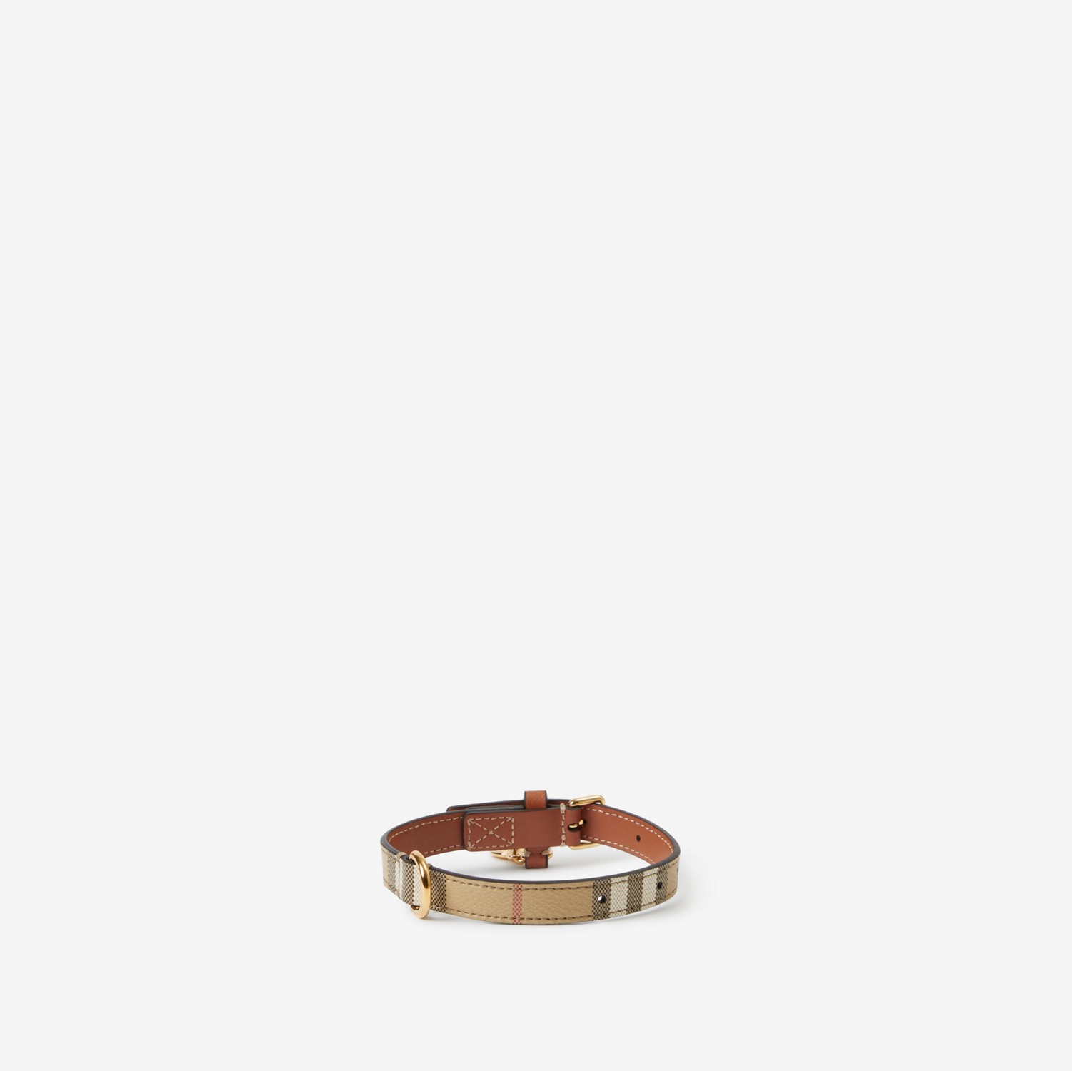 Burberry Check Small Dog Collar in Archive Beige/briar Brown | Burberry® Official