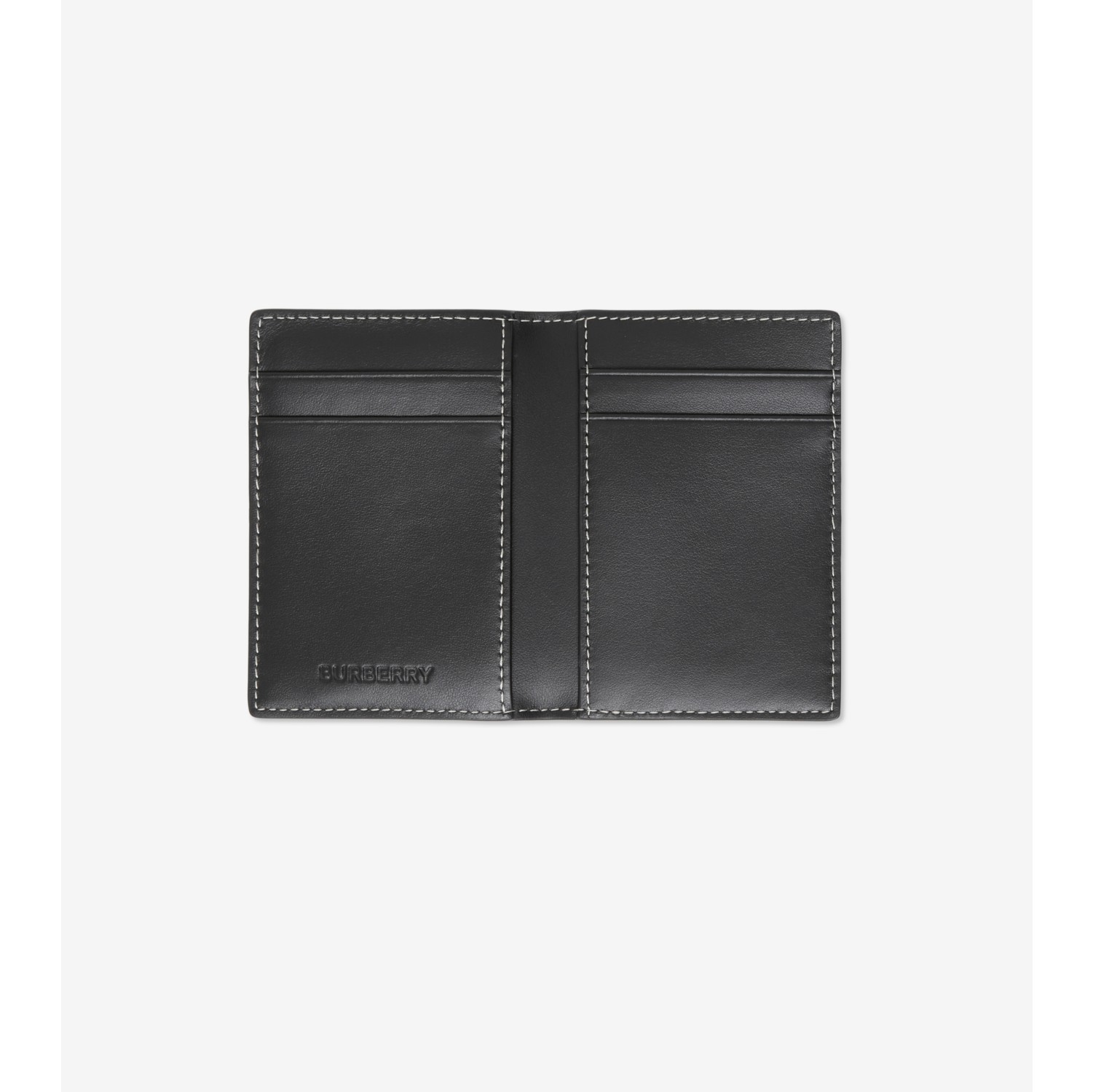 Check Folding Card Case in Dark birch brown - Men, Canvas | Burberry® Official