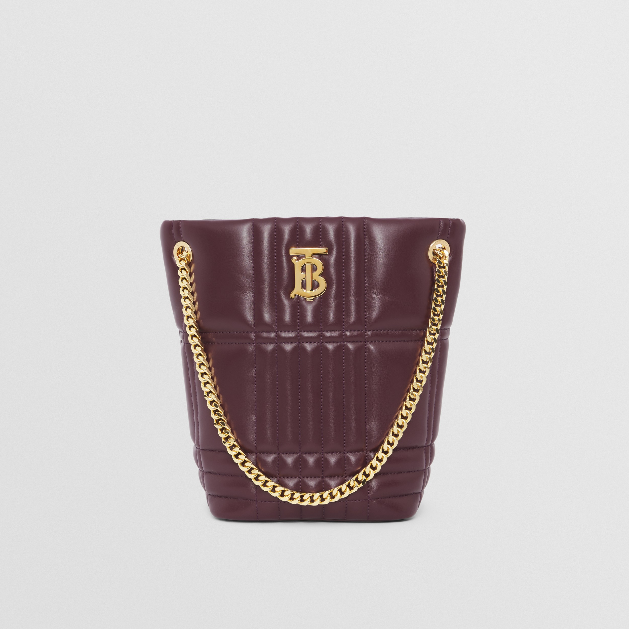 Quilted Leather Small Lola Bucket Bag in Deep Maroon - Women | Burberry® Official - 1