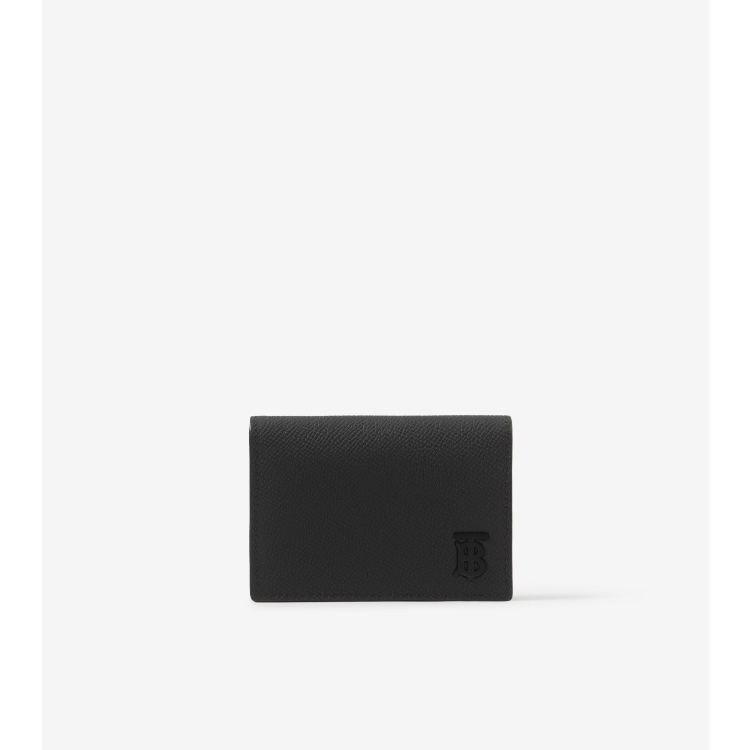 Grainy Leather TB Card Case in Black - Men