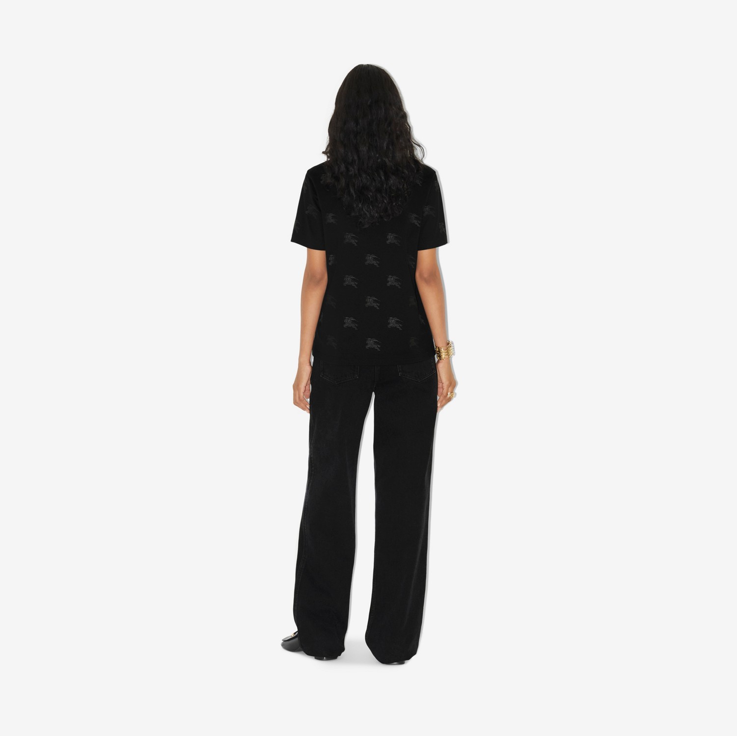 EKD 코튼 티셔츠 (블랙) - 여성 | Burberry®