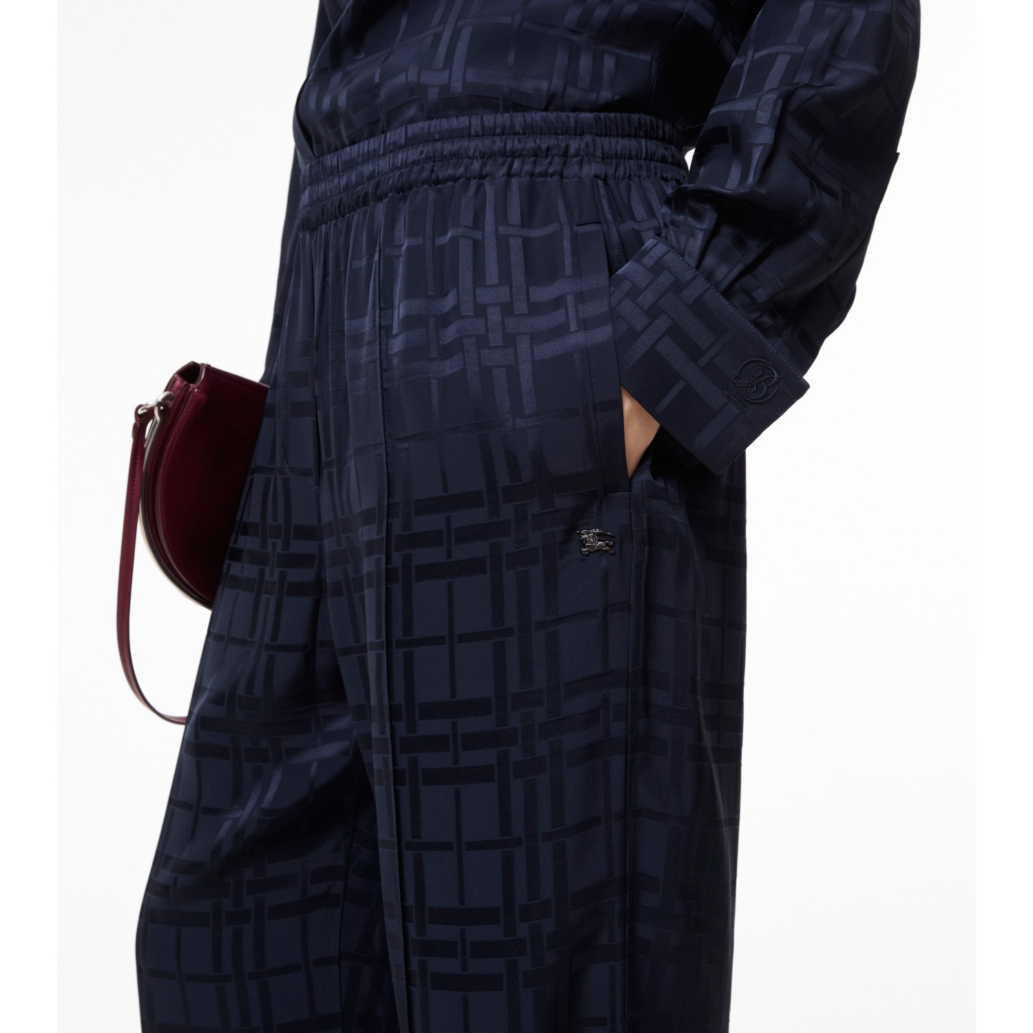 Check Silk Trousers - thumbnail 3