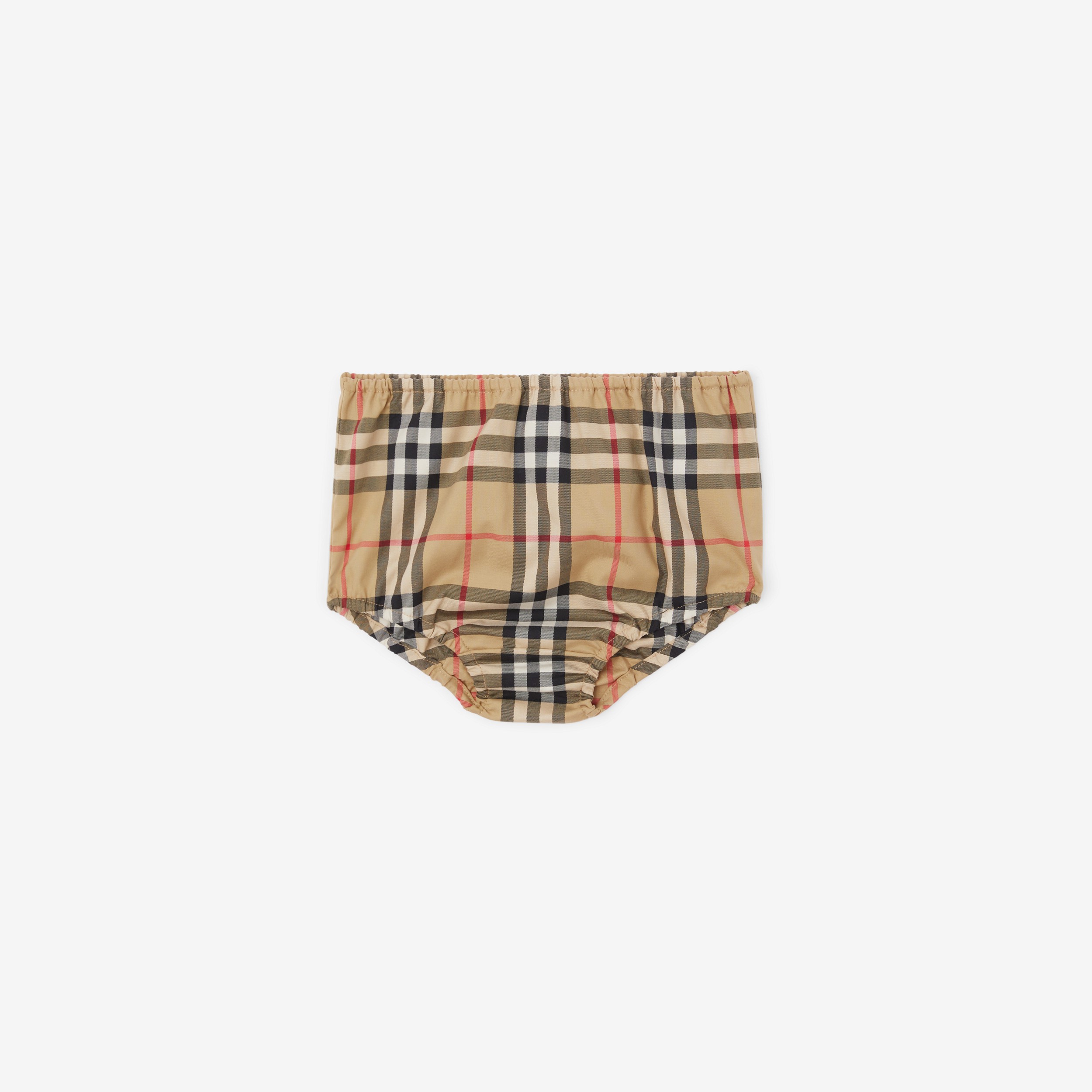 Robe et bloomer en coton stretch Vintage check (Beige D'archive) - Enfant | Site officiel Burberry® - 3