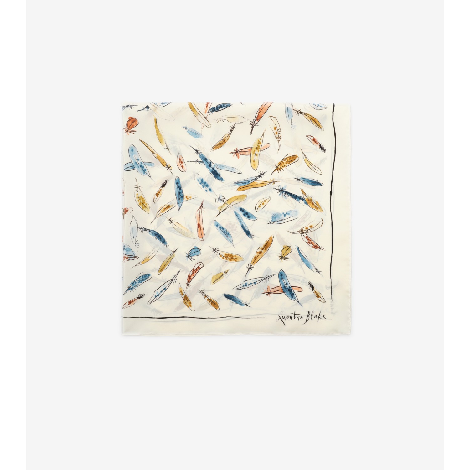 Feather Print Silk Scarf