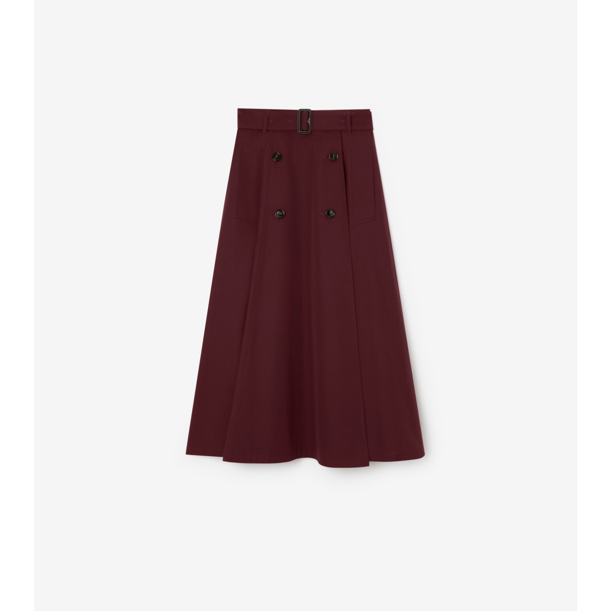  Tropical Gabardine Trench Midi Skirt