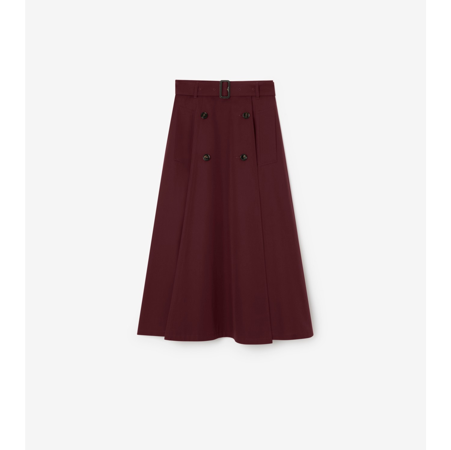Tropical Gabardine Trench Midi Skirt