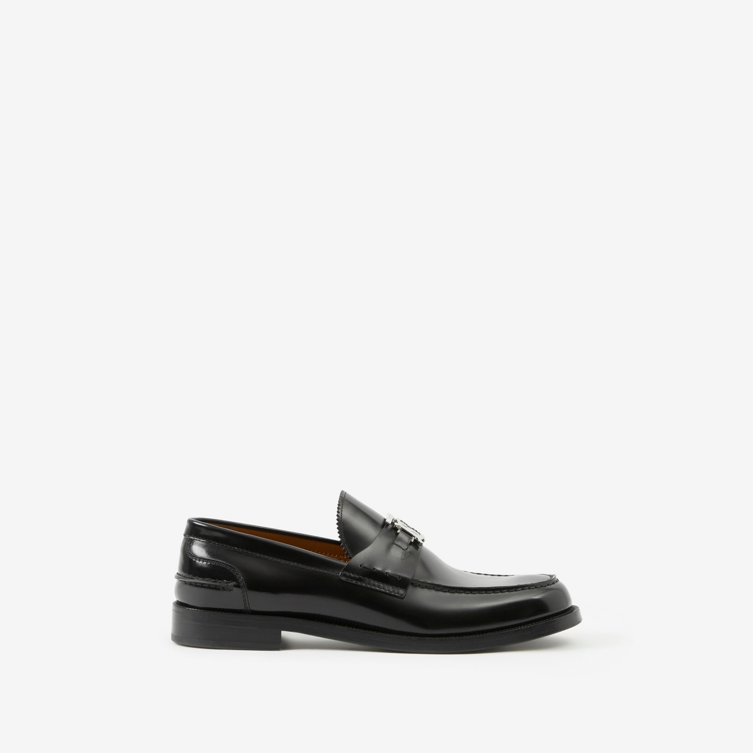 Monogram Motif Leather Loafers in Black - Men | Burberry® Official