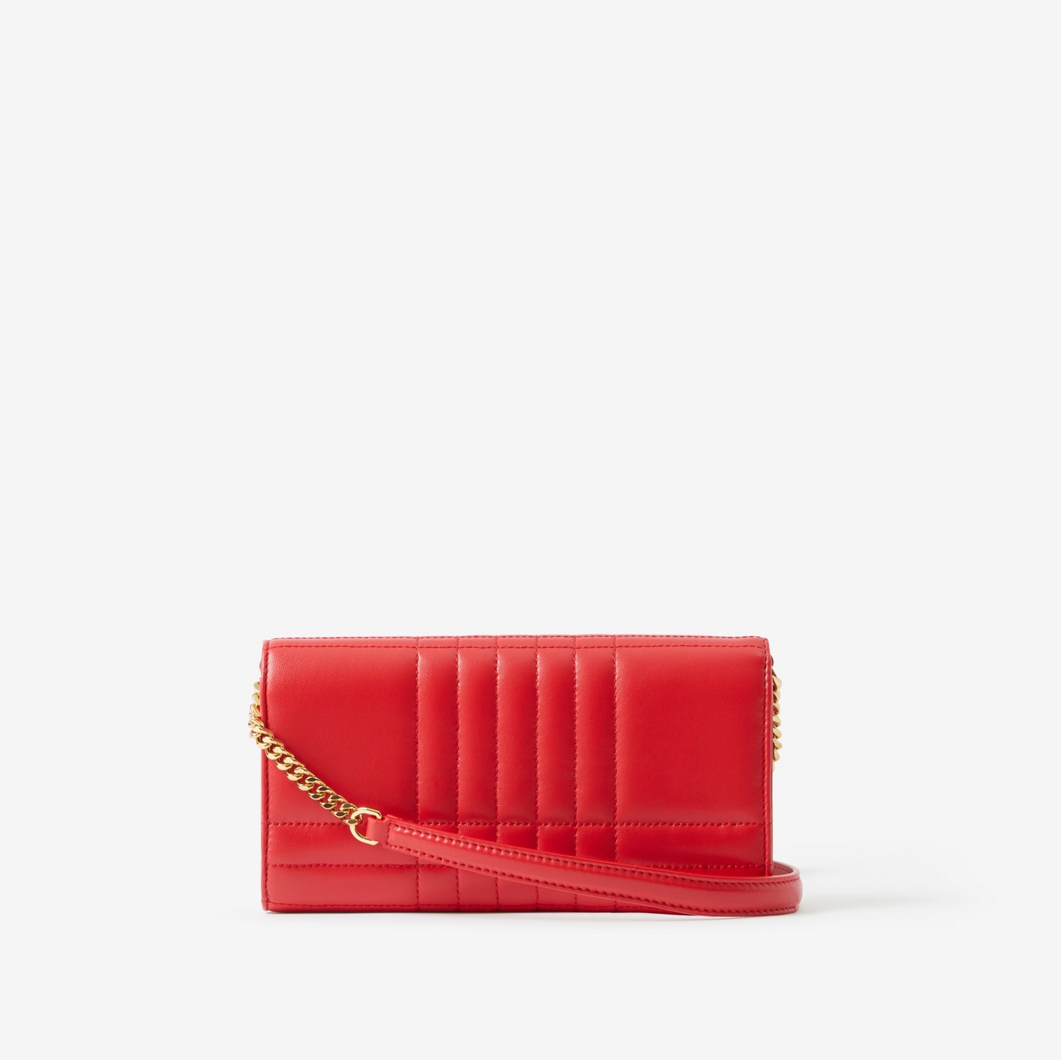 Quilted Leather Lola Wallet with Detachable Strap in Bright Red - Women | Burberry® Official
