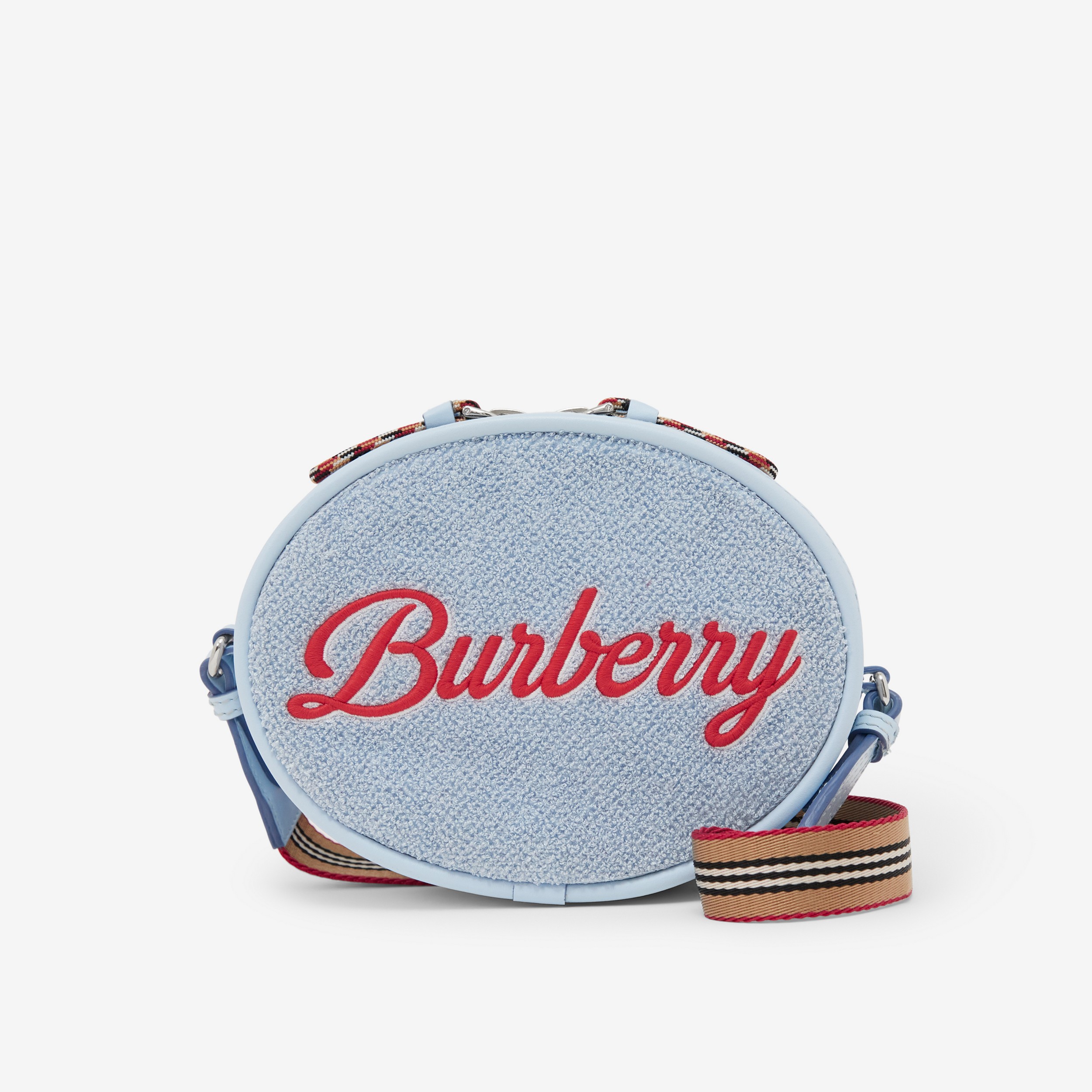 Logo Script Towelling Crossbody Bag in Pale Blue - Children | Burberry® Official - 1