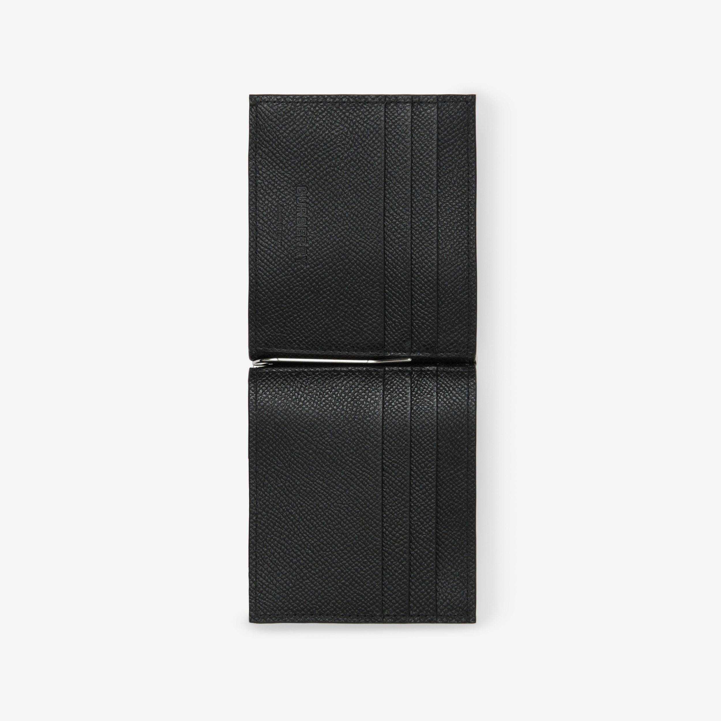 Grainy Leather TB Money Clip Wallet in Black Men Burberry® Official