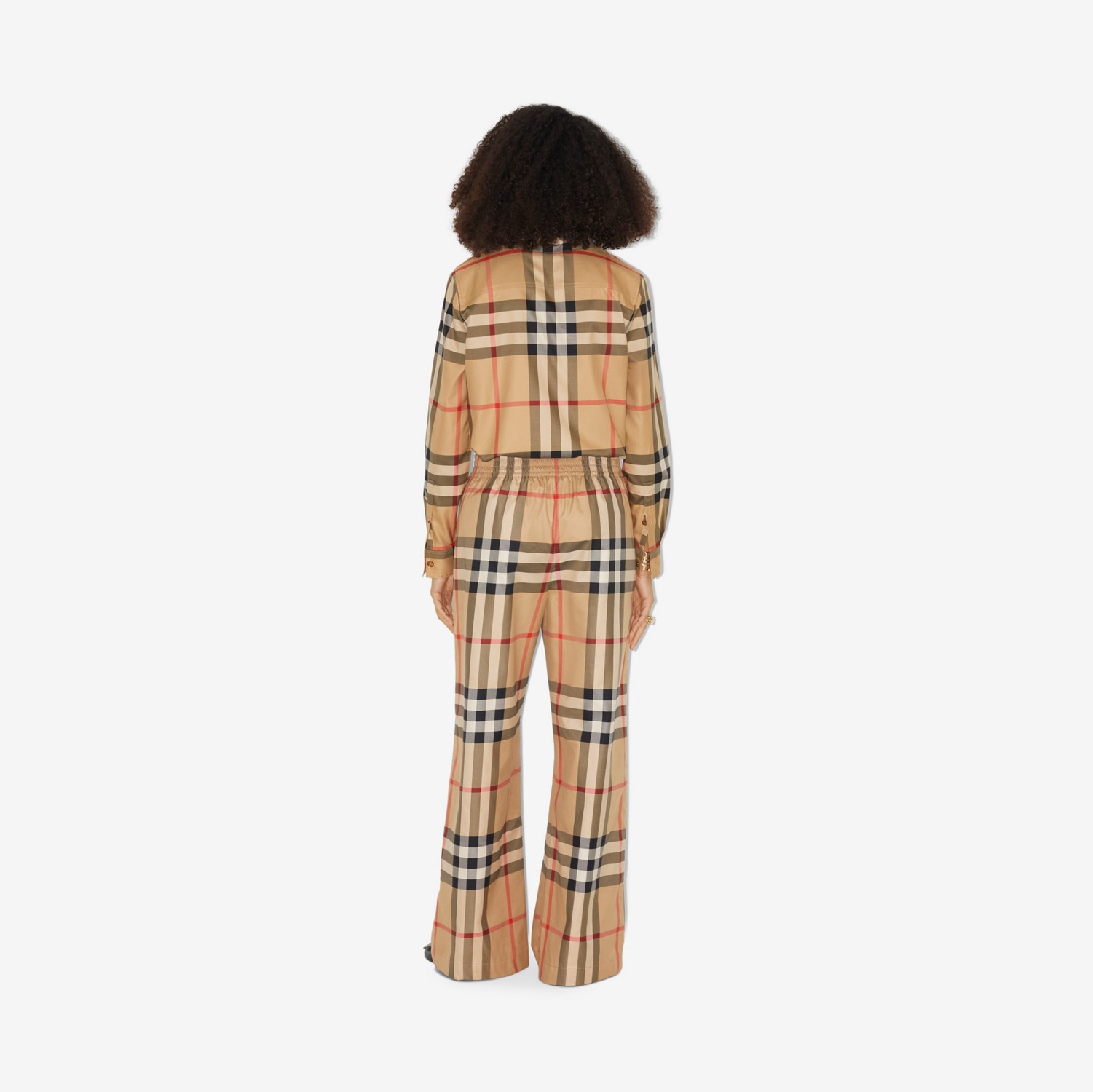 Check Cotton Trousers in Archive beige - Women | Burberry Check Cotton Trousers in Archive beige - Women | Burberry