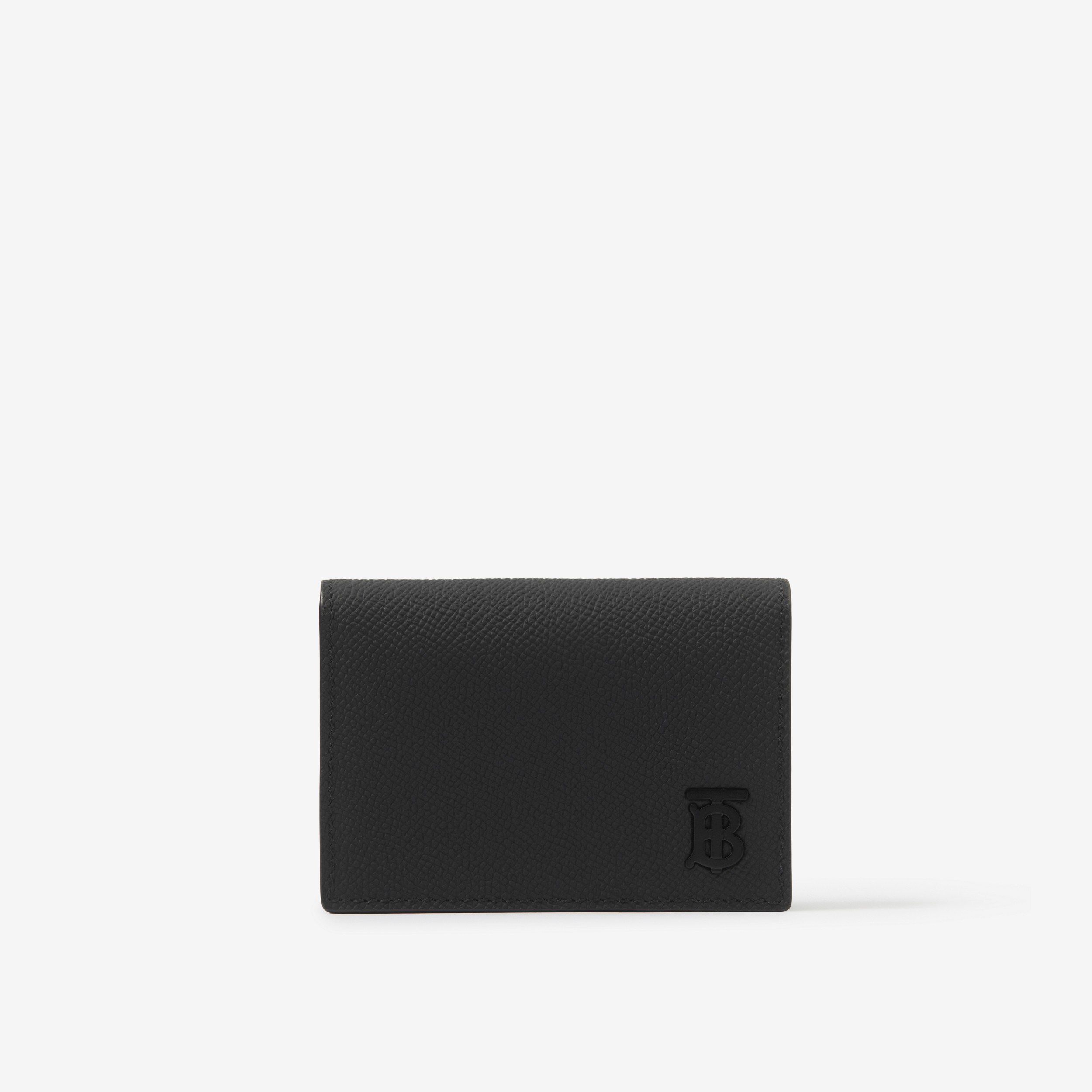 Grainy Leather TB Folding Card Case in Black/black - Men | Burberry® Official - 1