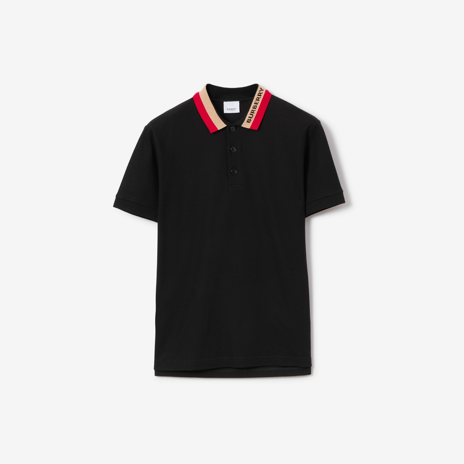 Cotton Polo Shirt in Black - Men | Burberry® Official