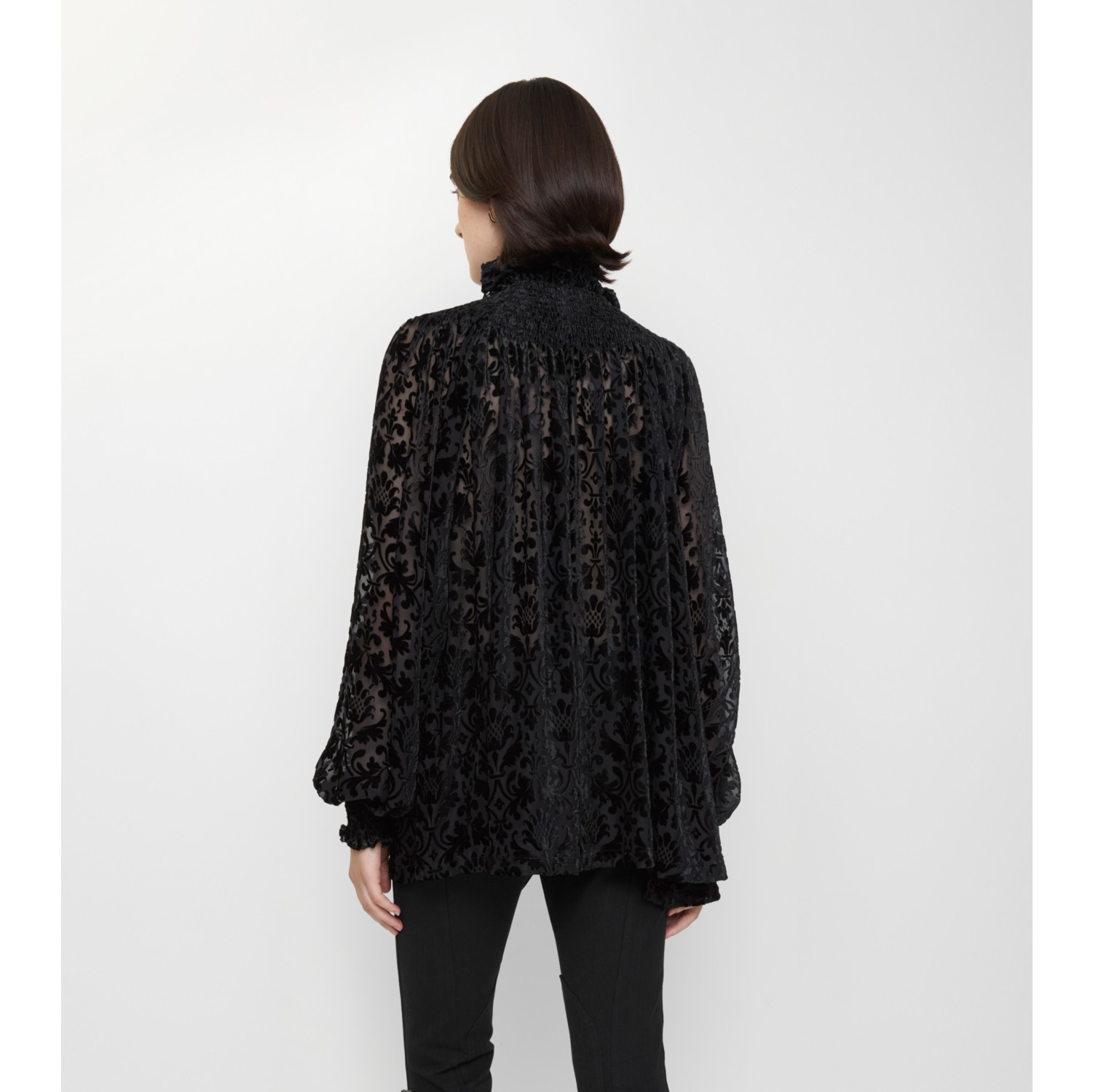 Baroque Silk Blend Velvet Blouse