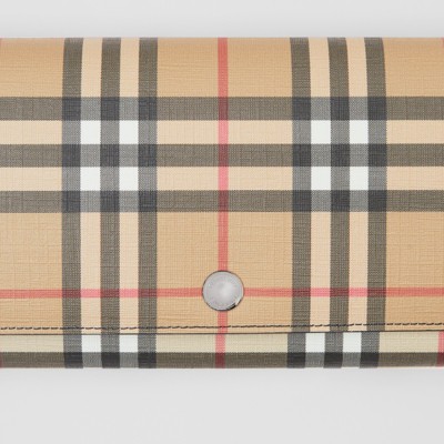 burberry vintage check wallet on chain black