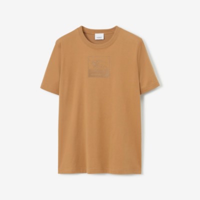 Shop Burberry Cotton T-shirt In Camel