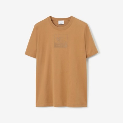 Burberry Ekd Motif Cotton T-shirt In Camel