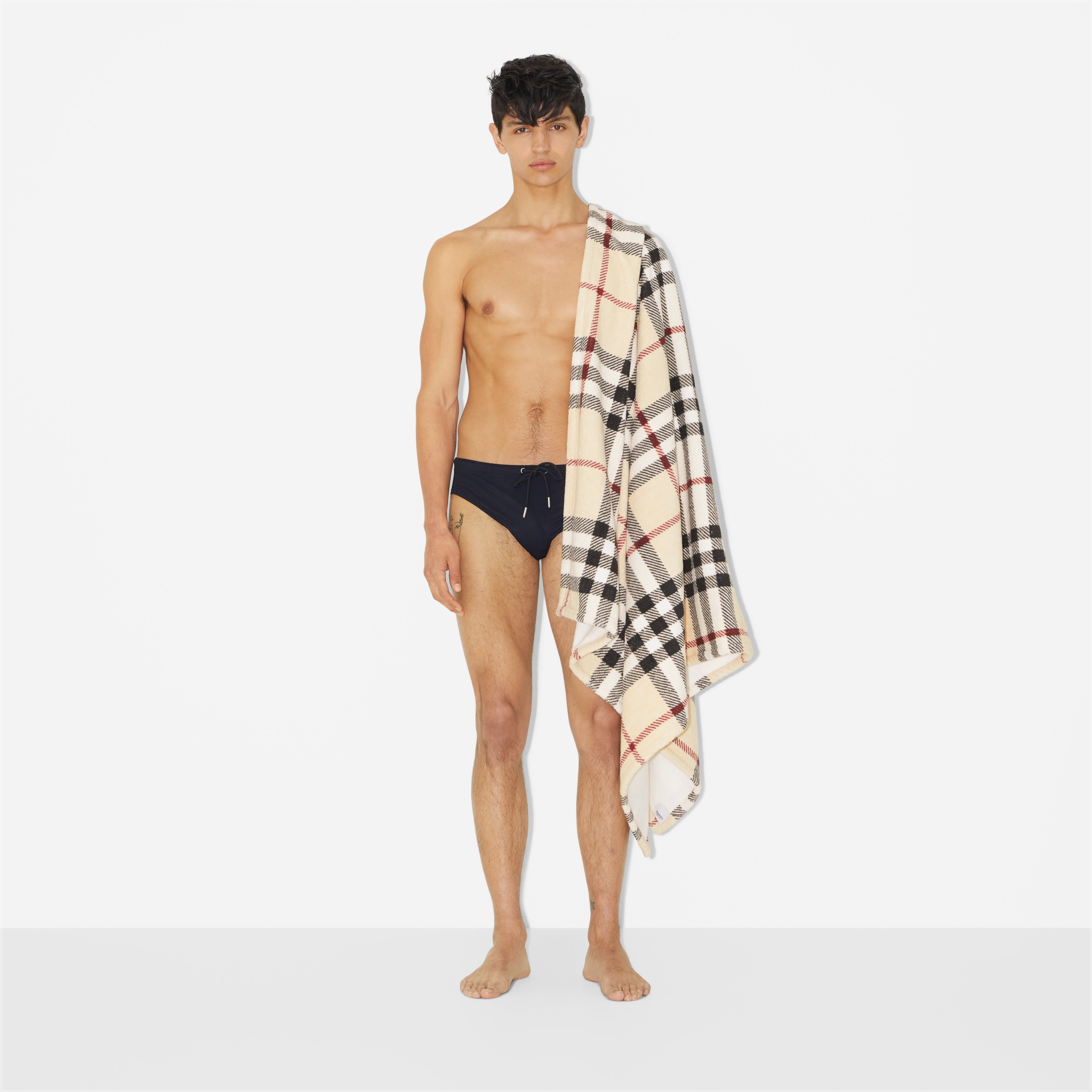 Toalha de algodão Check (Areia) | Burberry® oficial - 4