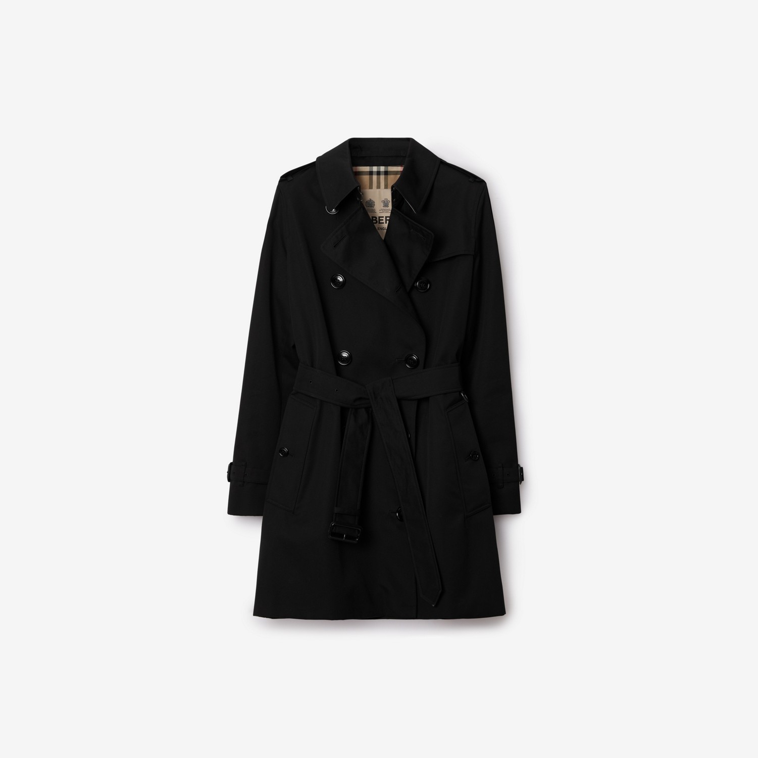 Kensington - Trench coat Heritage curto (Preto) - Mulheres | Burberry® oficial