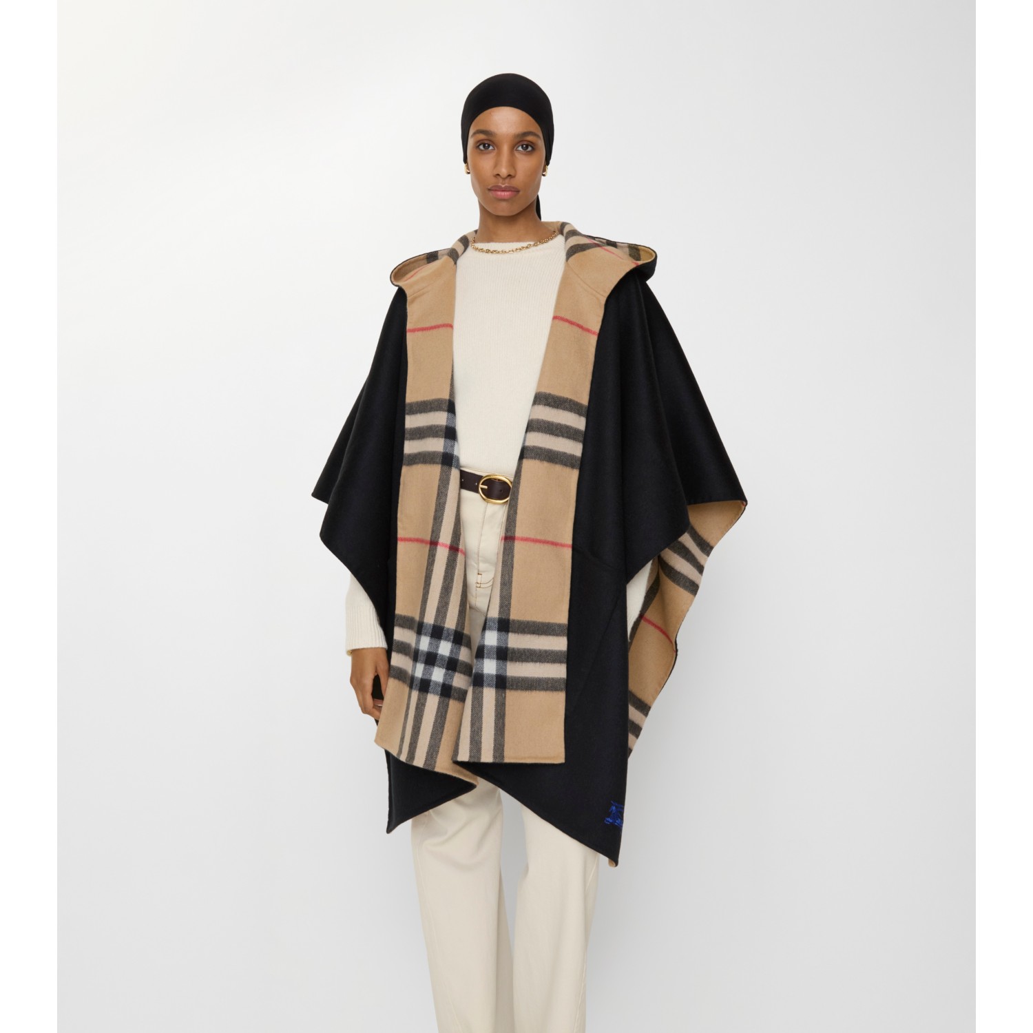 Cashmere Hooded Cape - thumbnail 8