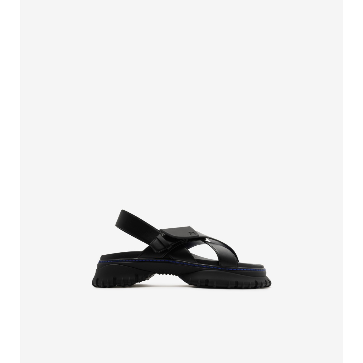 Burberry Leather Pebble Sandals In Black