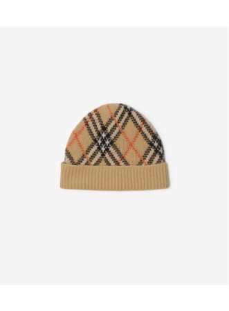 Burberry Children Kids Boys Girls Unisex outlet Beanie Hat Navy Nova Check Cashmere M/L