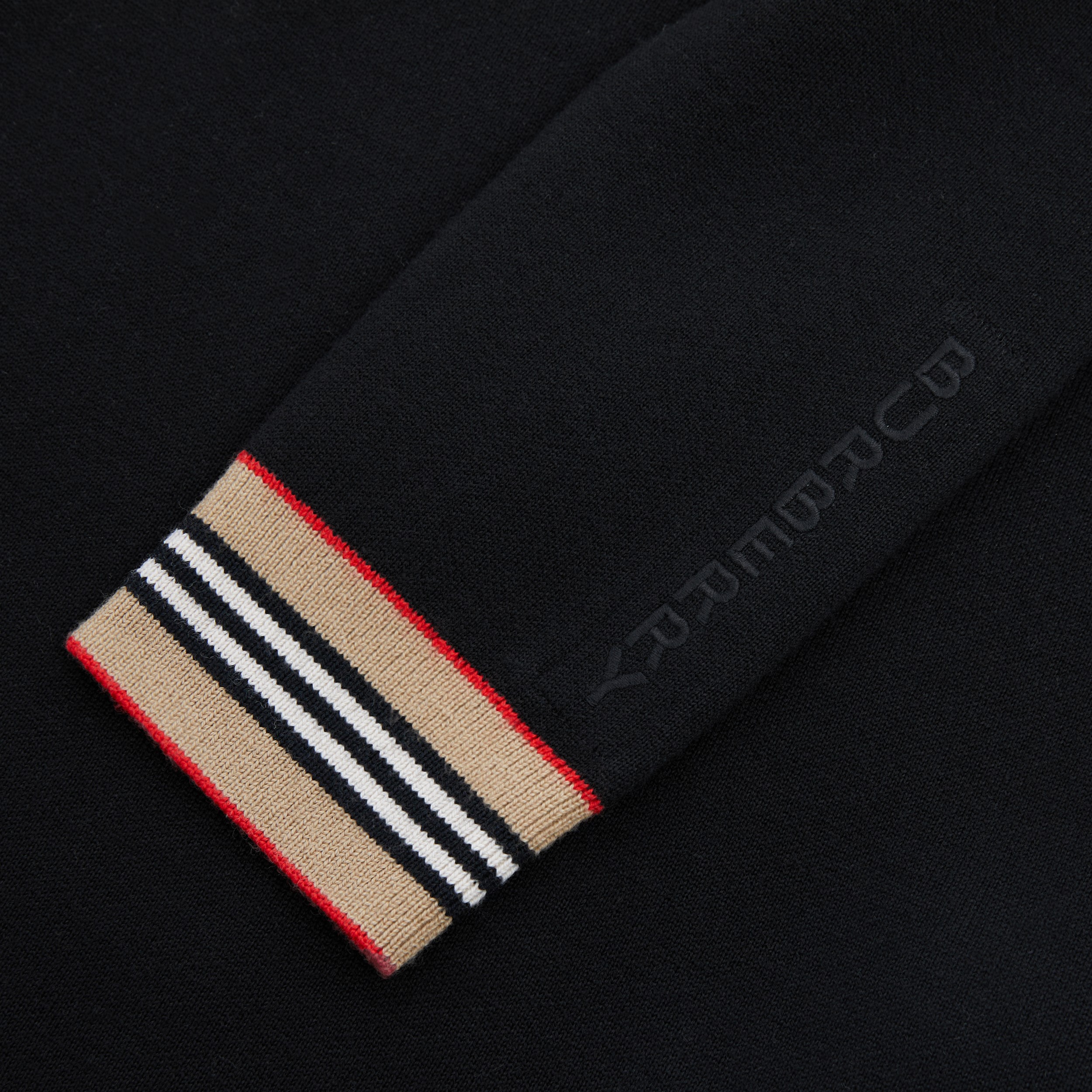 Vestido de lã com detalhe de listras icônicas (Preto) | Burberry® oficial - 2