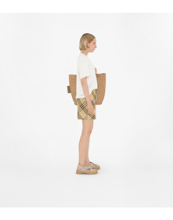Check Linen Shorts