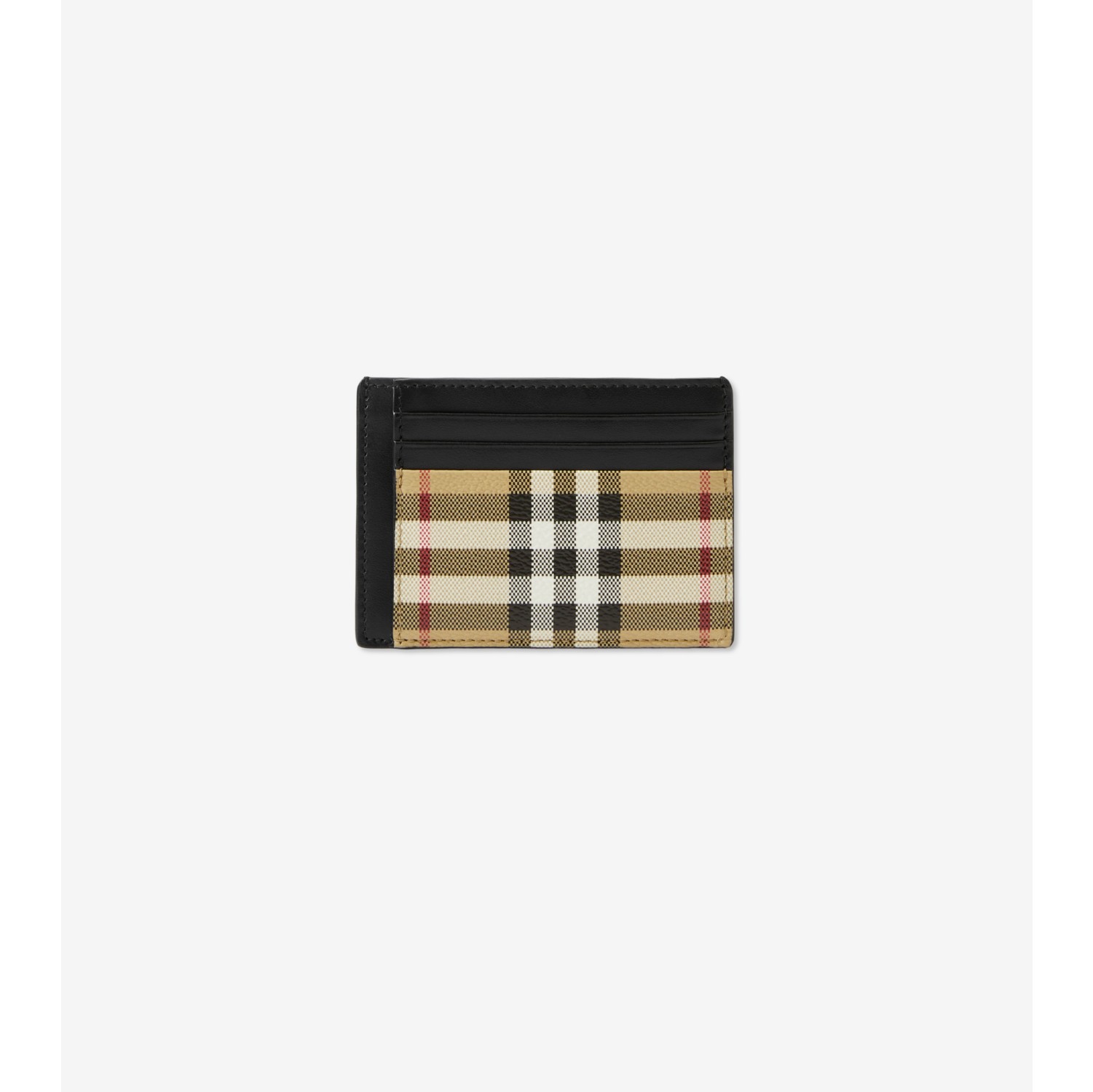 Check Money Clip Card Case in Archive beige - Men, Canvas | Burberry® Official