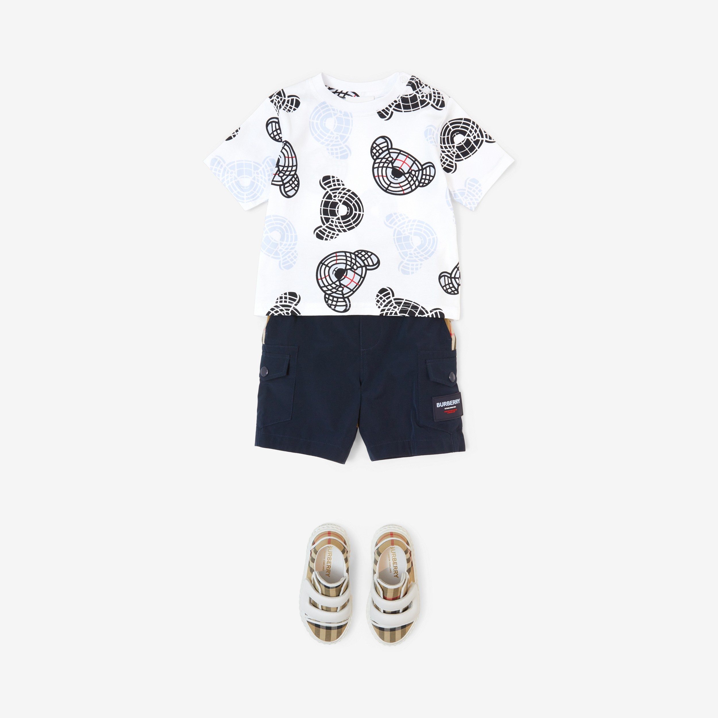 Thomas Bear Print Cotton T-shirt in White - Children | Burberry® Official - 4