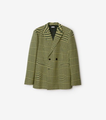 Burberry Warped houndstooth coat - Green