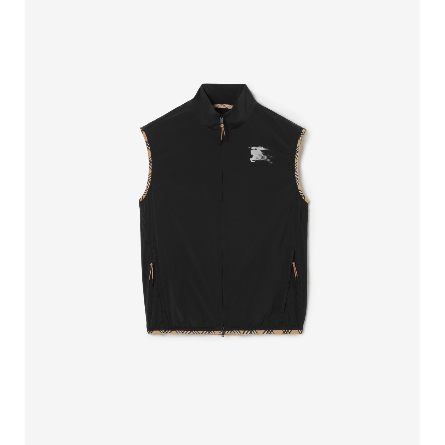 Check Trim Nylon Gilet