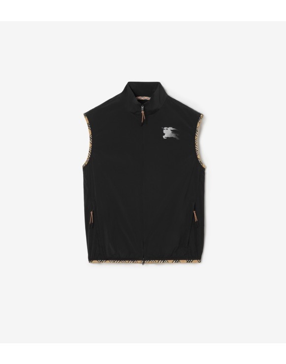 Check Trim Nylon Gilet