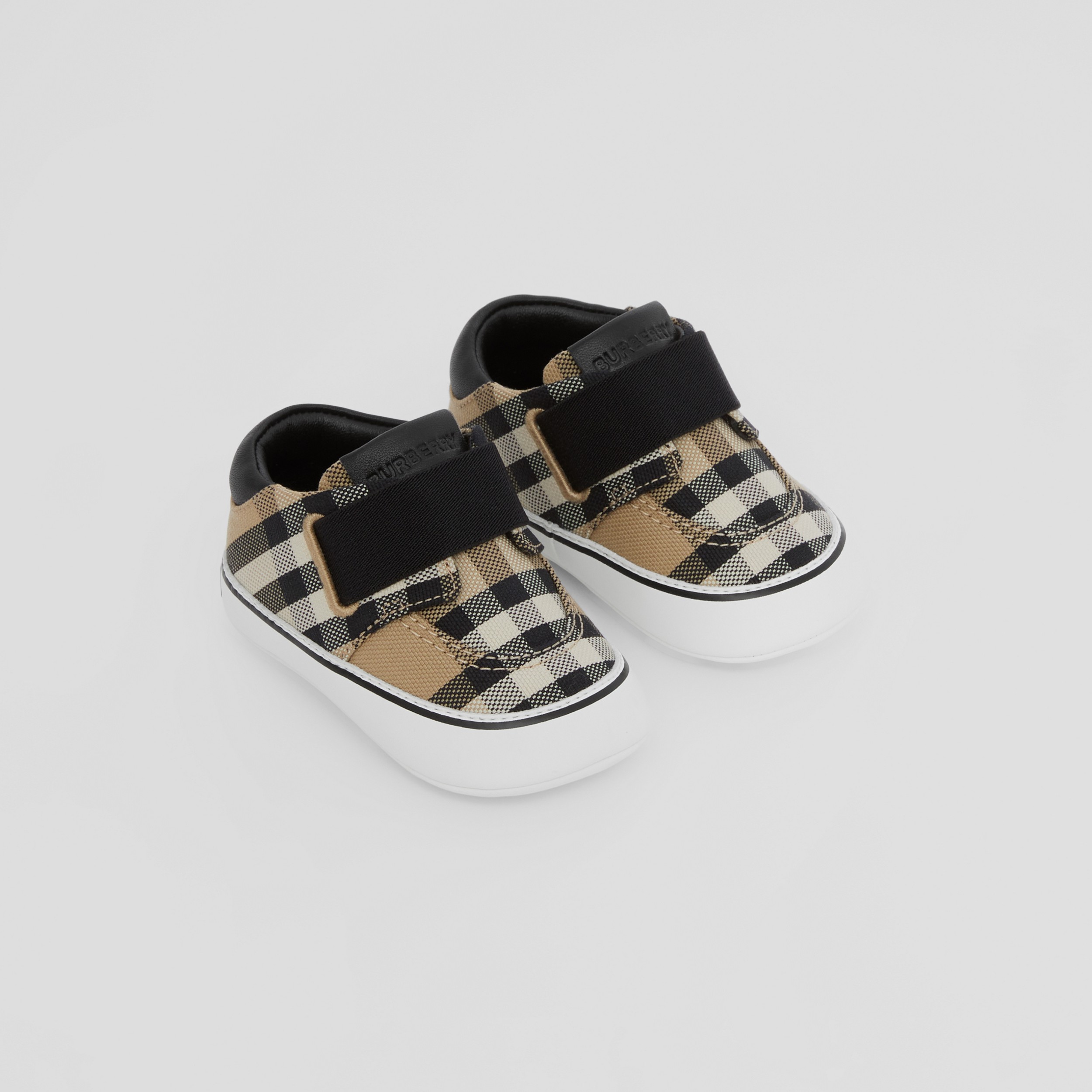 Vintage Check Cotton Booties in Archive Beige - Children | Burberry® Official - 1