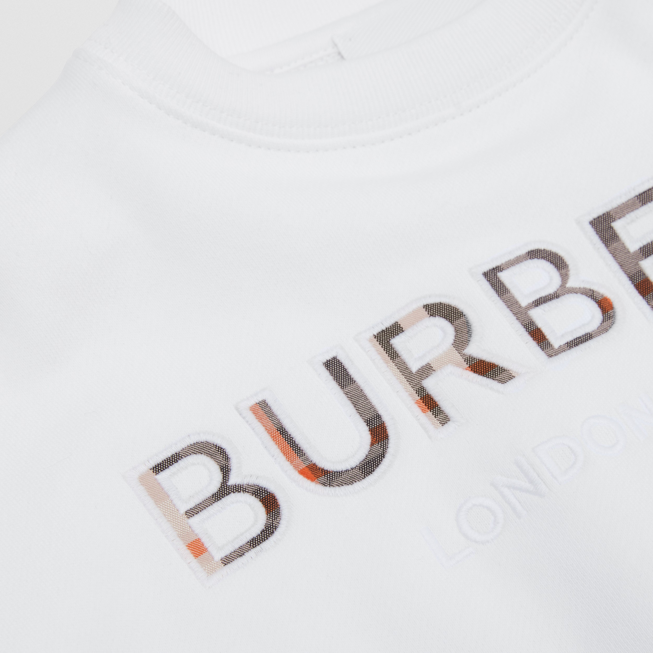 Embroidered Logo Cotton Sweatshirt in White - Children | Burberry® Official - 2