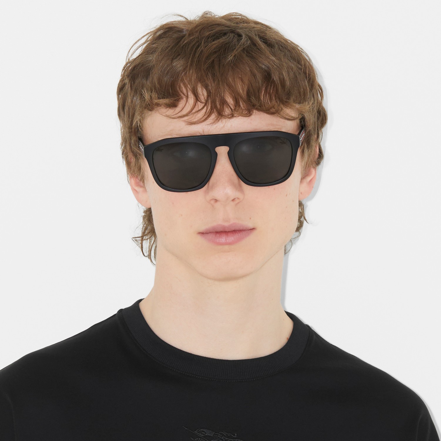 Square Frame Sunglasses in Black Matte - Men | Burberry® Official