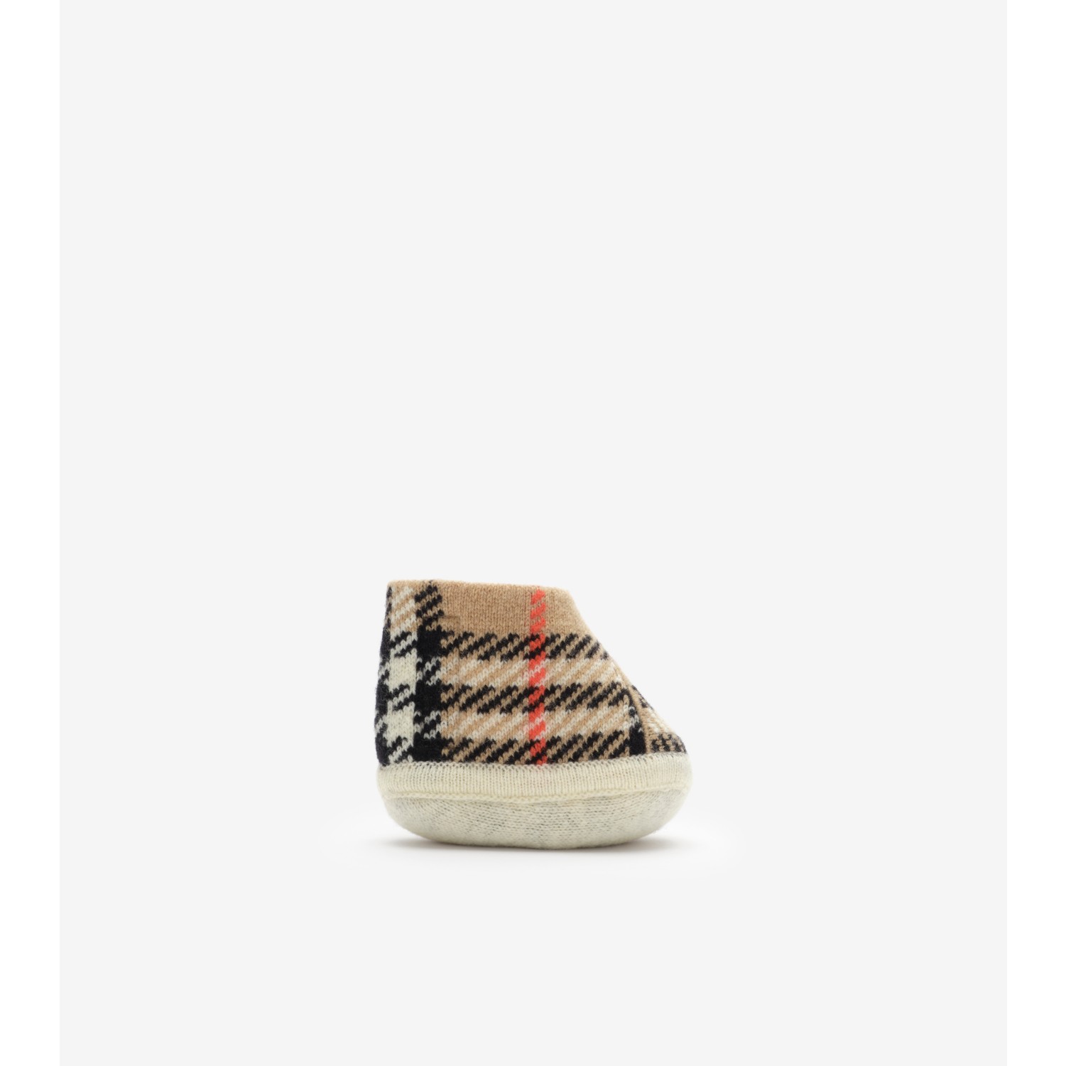 Check Wool Cashmere Blend Booties