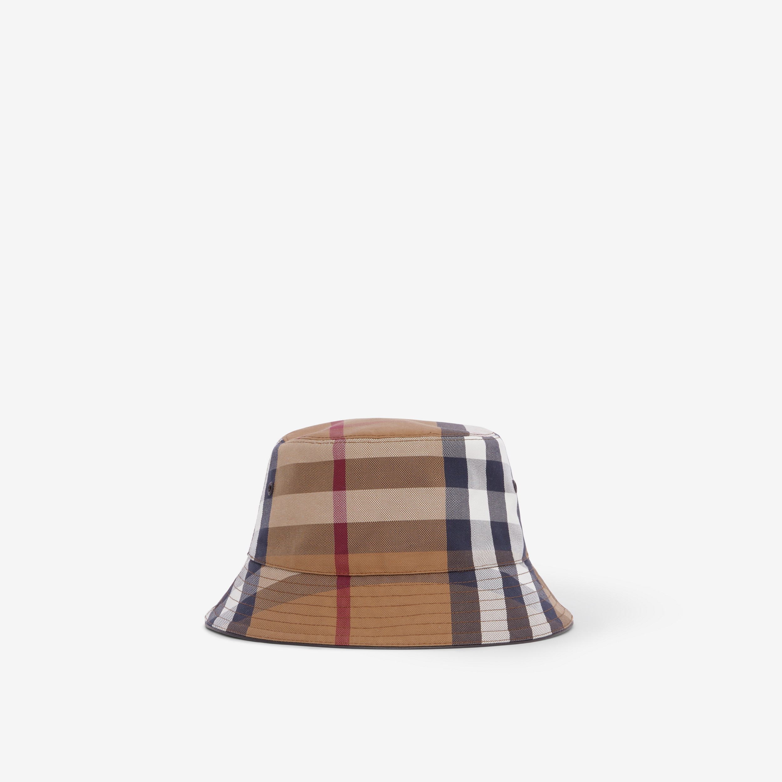Exaggerated Check Cotton Canvas Bucket Hat in Birch Brown | Burberry® Official - 2