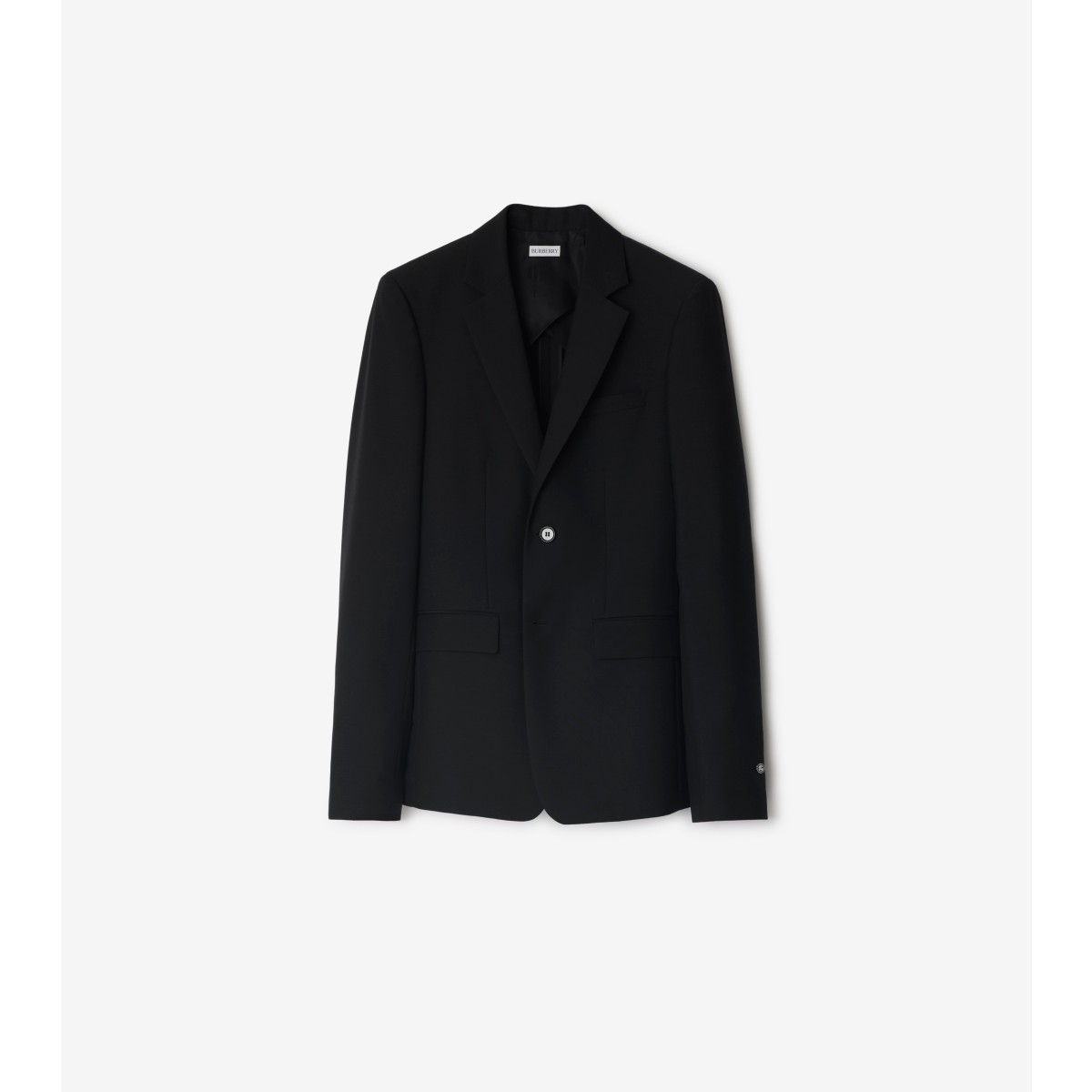 Burberry Wool Mohair Tailored Jacket In Black
