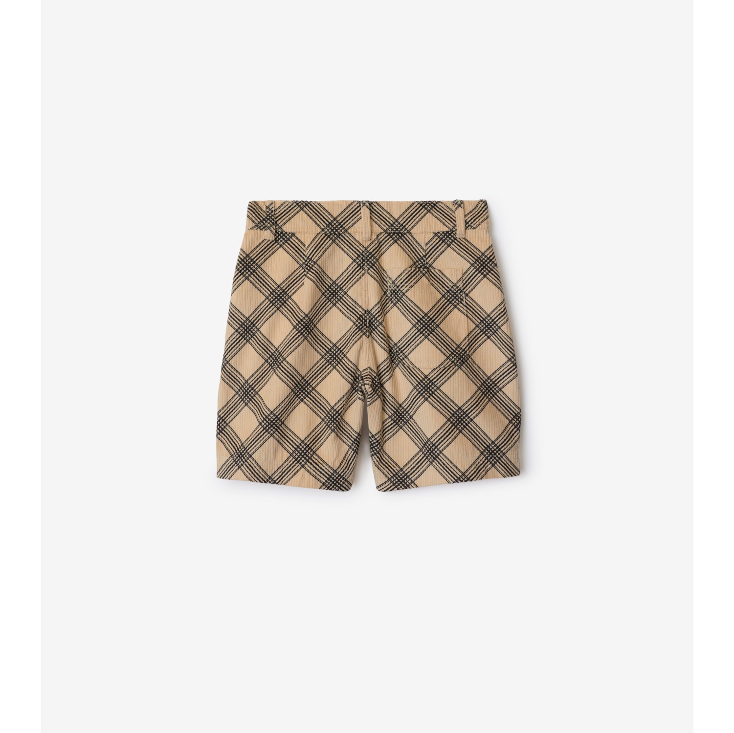 Pleated Check Corduroy Shorts