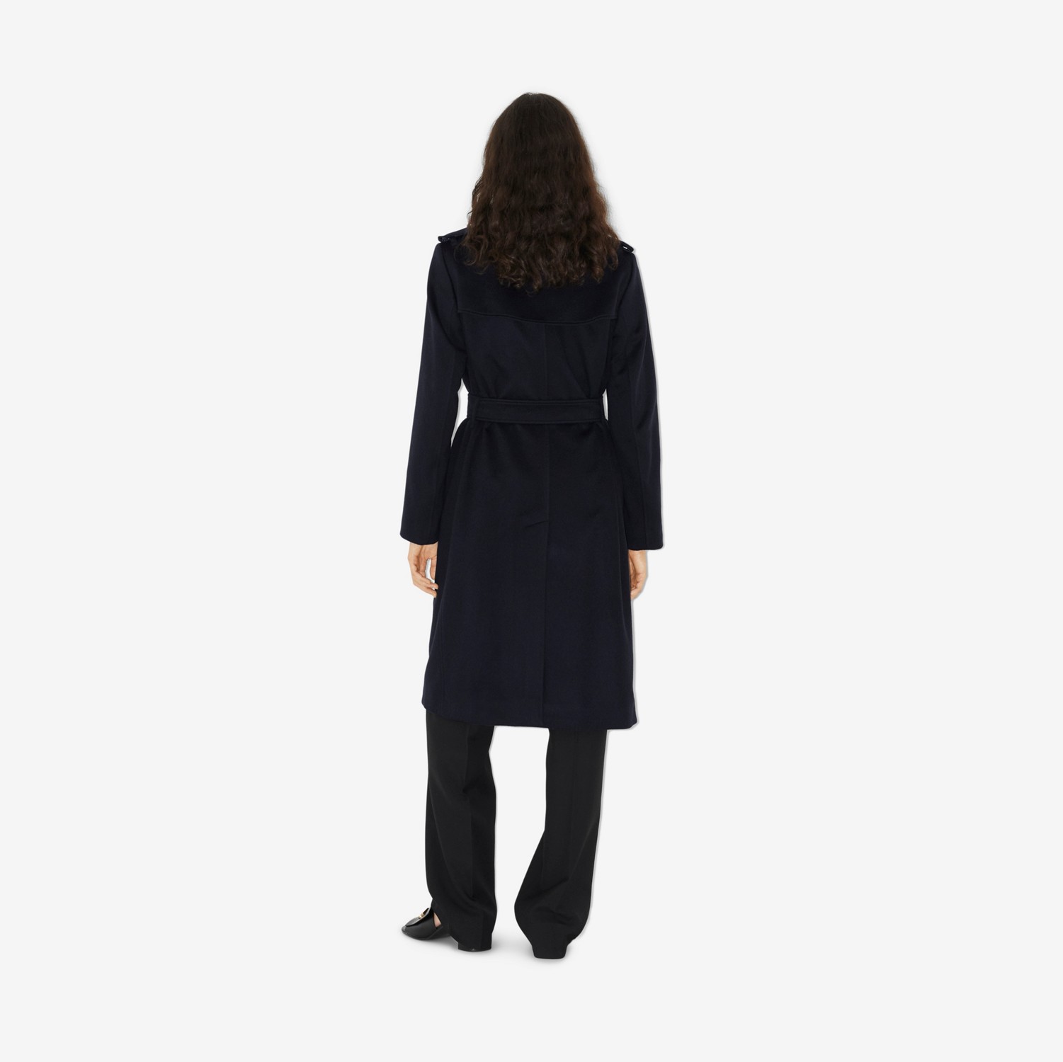 Trench coat Kensington de cashmere (Azul Grafite Escuro) - Mulheres | Burberry® oficial