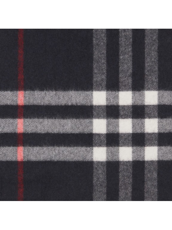 The Classic Check Cashmere Scarf in Navy | Burberry United States