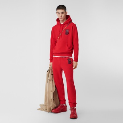 red burberry hoodie mens