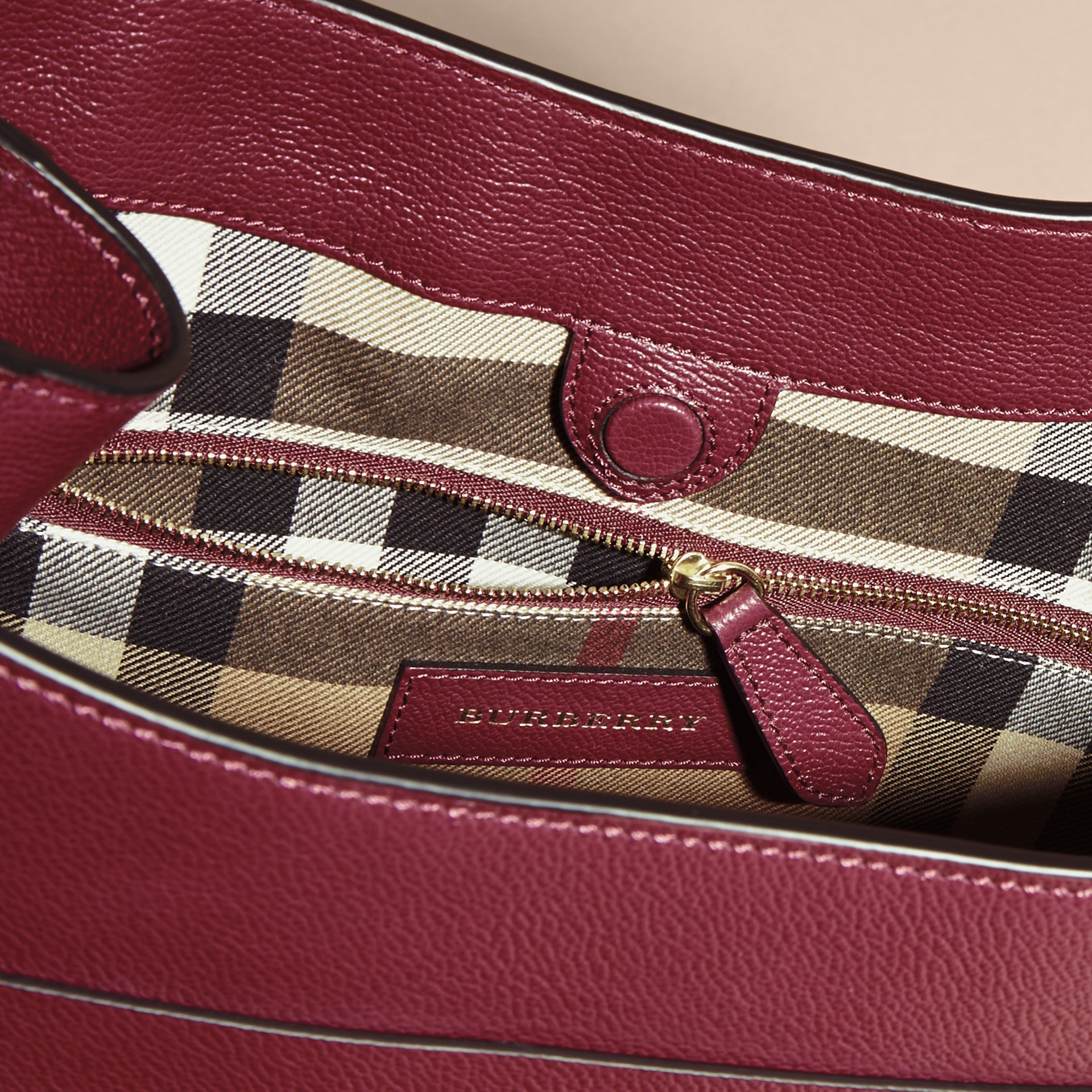 Textured Leather Shoulder Bag in Dark Plum Women Burberry United States