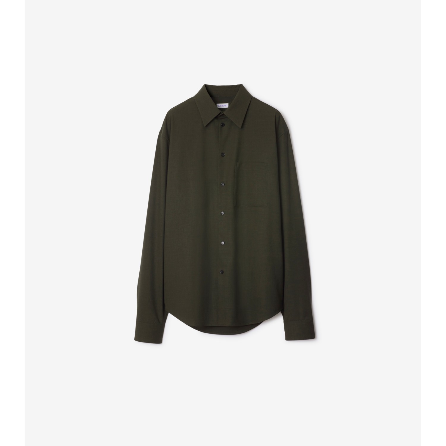 Stretch Wool Shirt in Snug melange Women Burberry Official