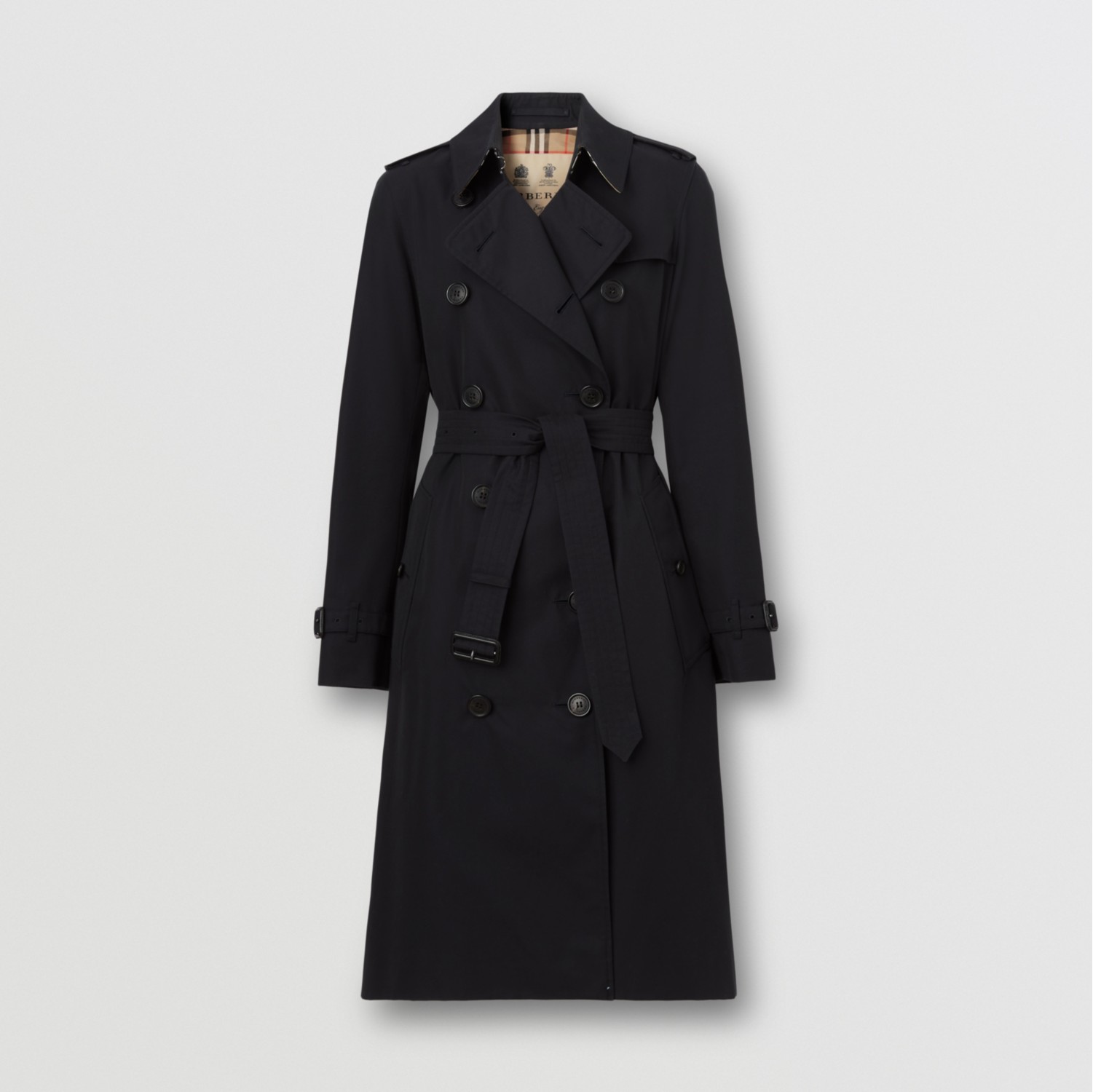 The Long Kensington Heritage Trench Coat in Midnight - Women, Cotton ...