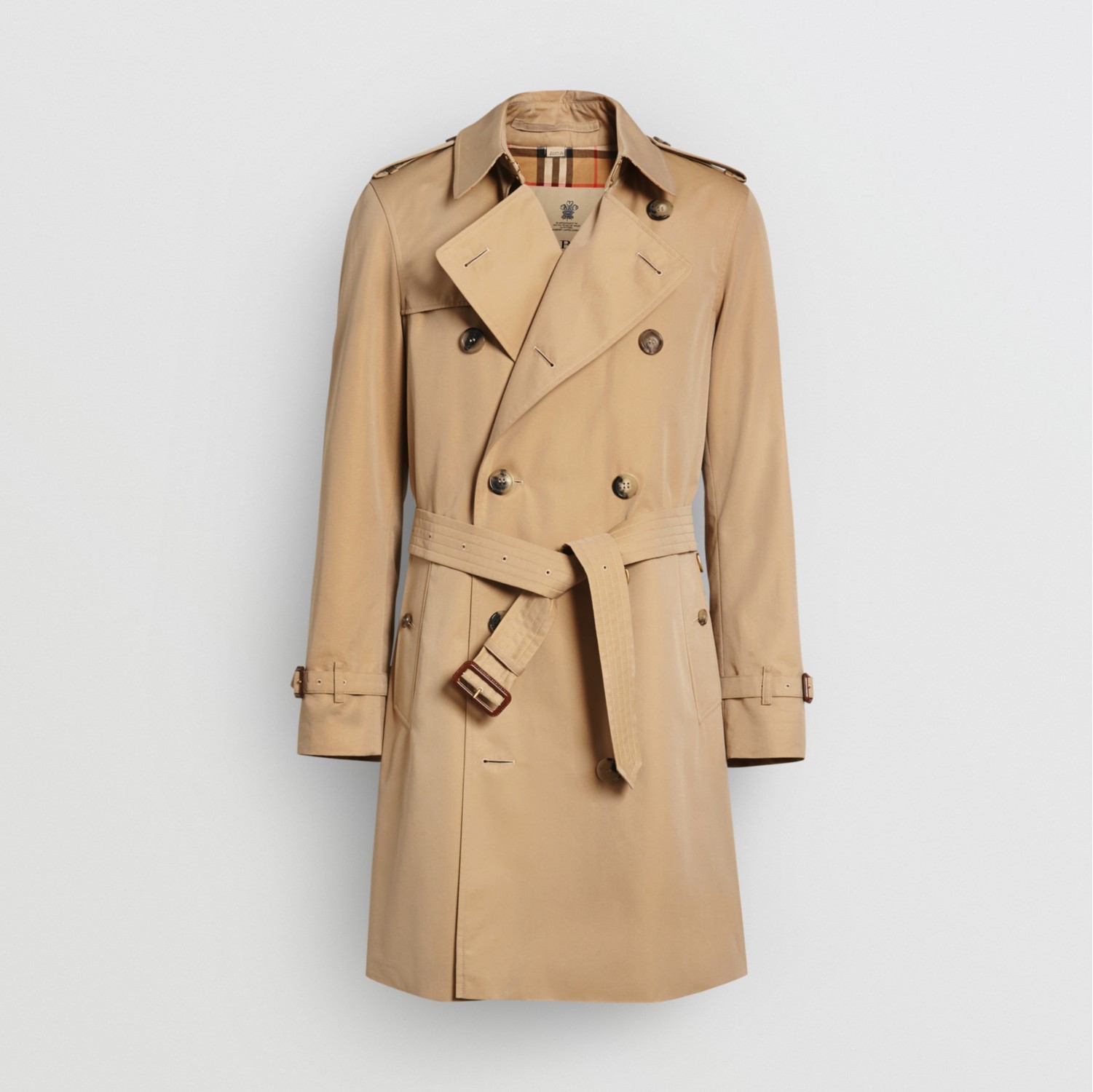 The Mid length Chelsea Heritage Trench Coat in Honey Men Cotton Gabardine Burberry Official