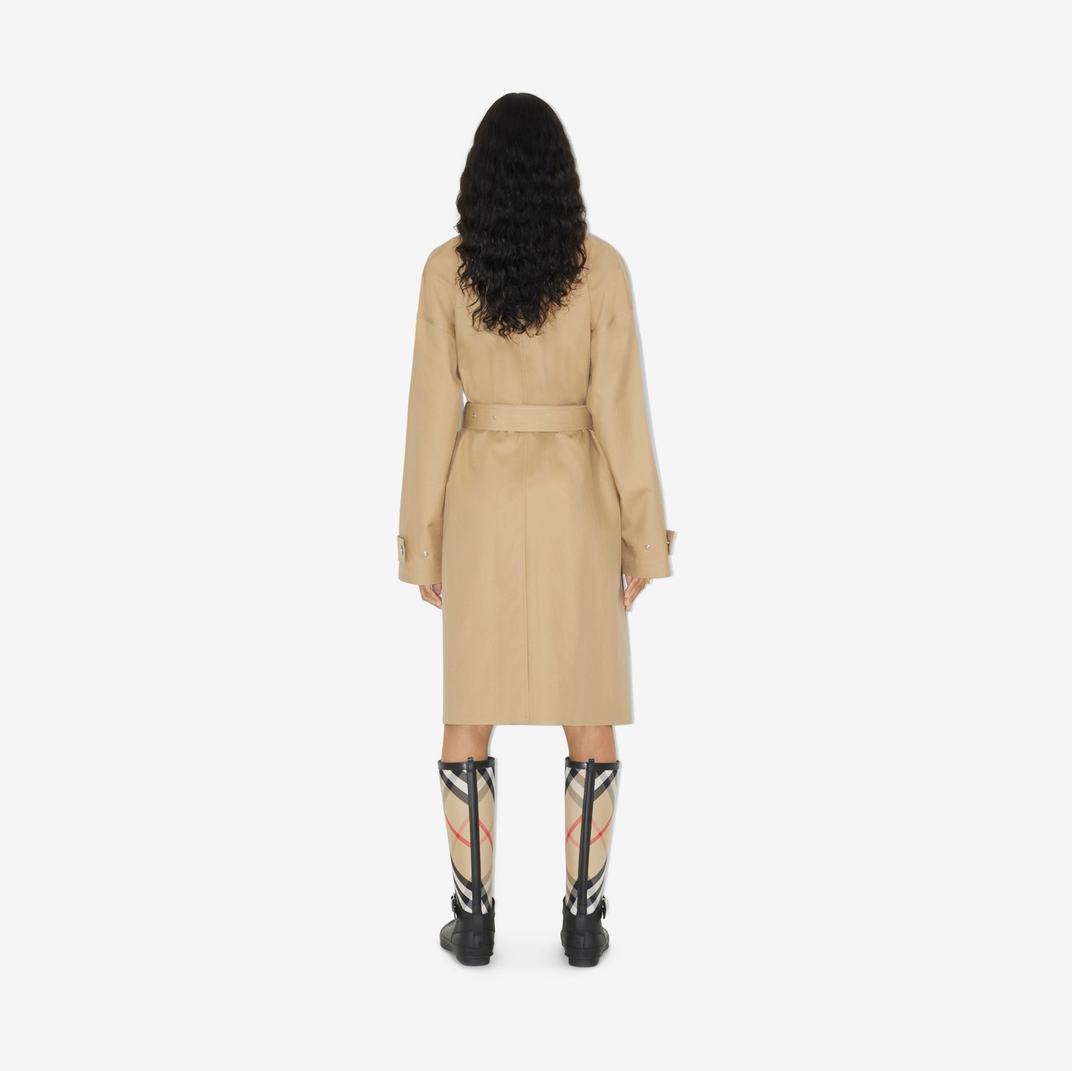Belted Cotton Car Coat in Honey/archive Beige - Women | Burberry® Official
