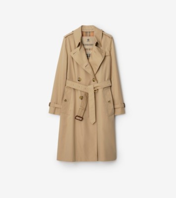 【美品】BURBERRY コットン トレンチコート ライナー付 L英国製 ロング ケンジントン ヘリテージ トレンチコート (ハニー